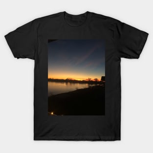 Sunset on the frozen lake T-Shirt